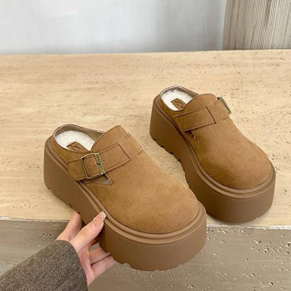 

Модная обувь Женская 2025 Женские тапочки Закрытый носок Платформа Новые шлепанцы Ретро Домашние тапочки Обувь на платформе Слиперы Женские шлепанцы Закрытый носок 35