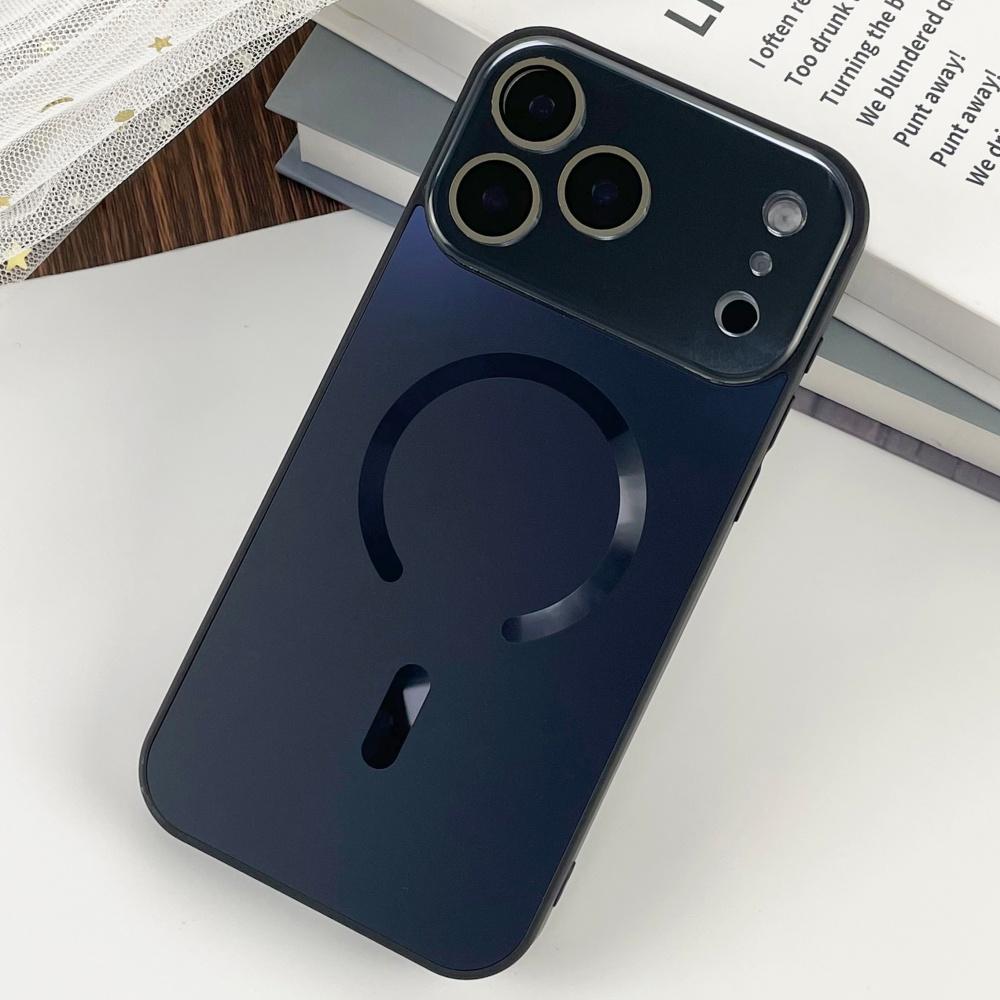 Luxury Flowing Light Large Window Case For iPhone 17 Air 16 15 14 13 12 11 Pro Max for Magsafe Crystal Bright Magnetic Cover
