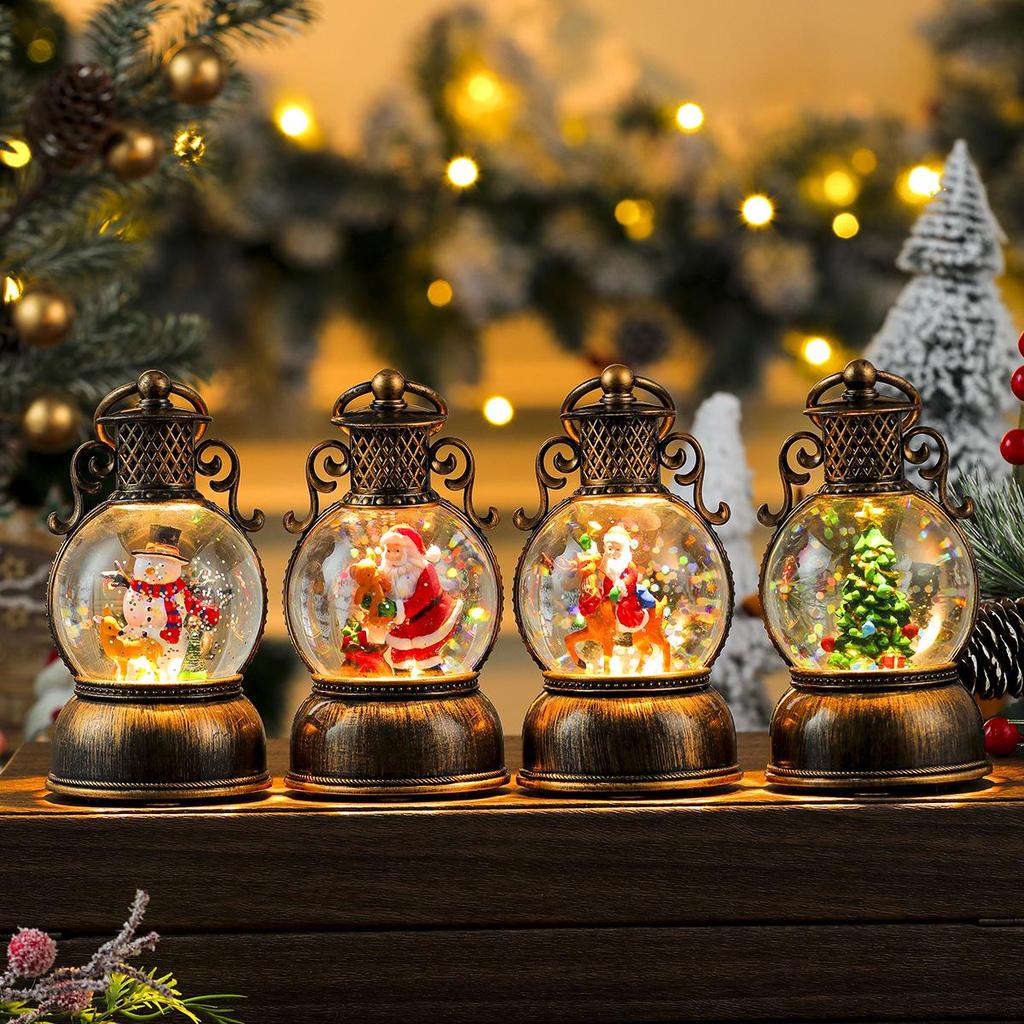 Christmas Musical Snowfall USB Lantern Night Light - Children's Gift