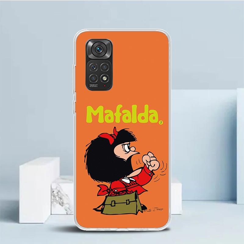 Mafalda Cartoon Phone Case For Xiaomi Redmi Note 15 14 14S 13 12S 12 Pro Plus 11S 11 11T 11E 10S 10 + Soft TPU Back Cover Redmi