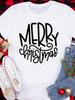 (Asian Size) Tee Top Festival  Merry Christmas New Year Holiday Casual Love Heart Plaid Women Print Lady Short Sleeve Fashion Graphic T-shirts