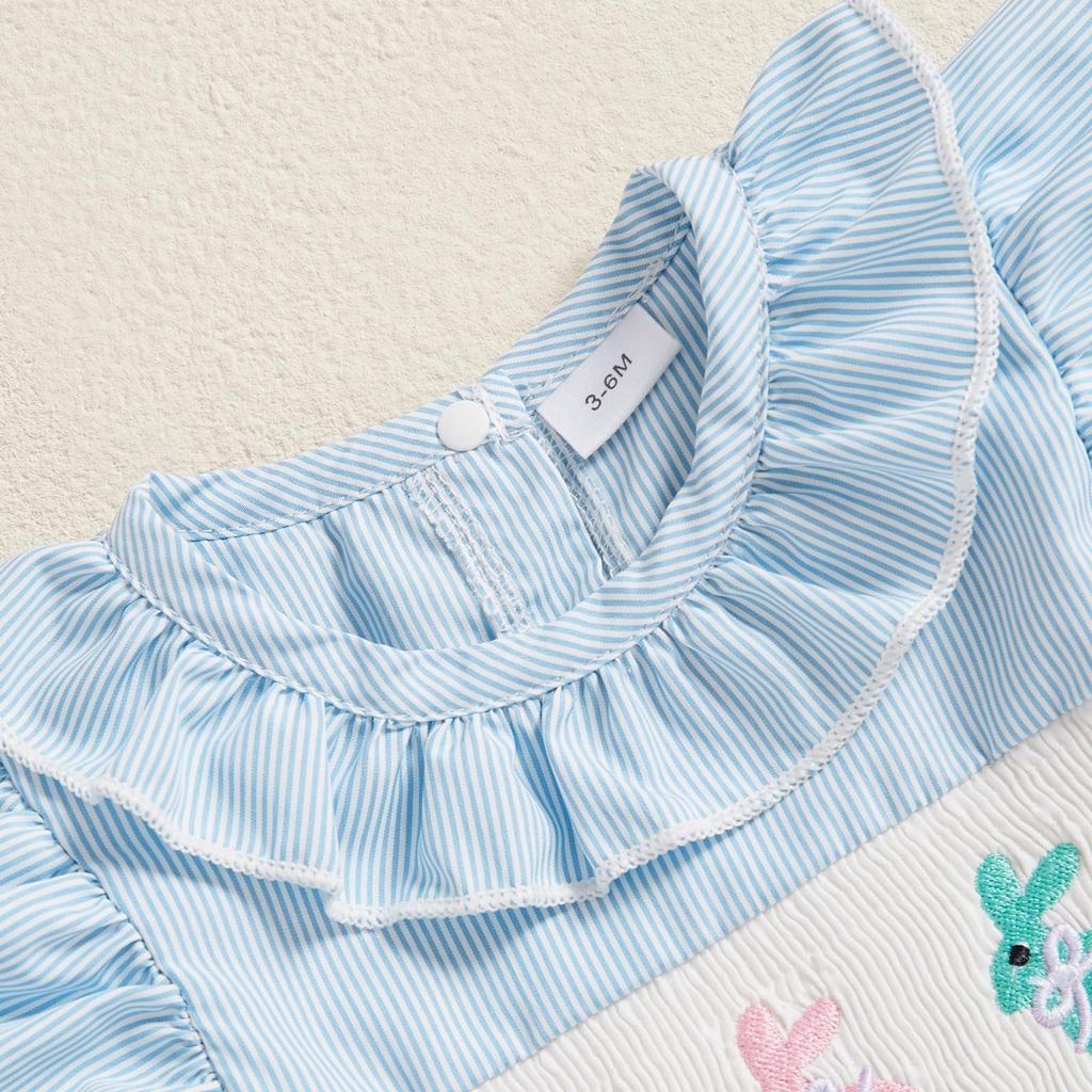 Klær Baby Rynket Bobledrakt Nyfødt Onesie Søt Kanin Småbarn Sommerklær