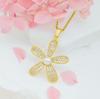 Necklace Female Sunflower Pearl Necklace Autumn and Winter Fashion Versatile Light Luxury Titanium Steel Non-fading Clavicle Chain Full of Diamond