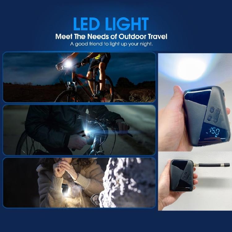 Road Bike Tire Inflator Motorcycle Airs Pump 150PSI Electric Tire Inflator Pump Rechargeable Electric Bicycles Pump