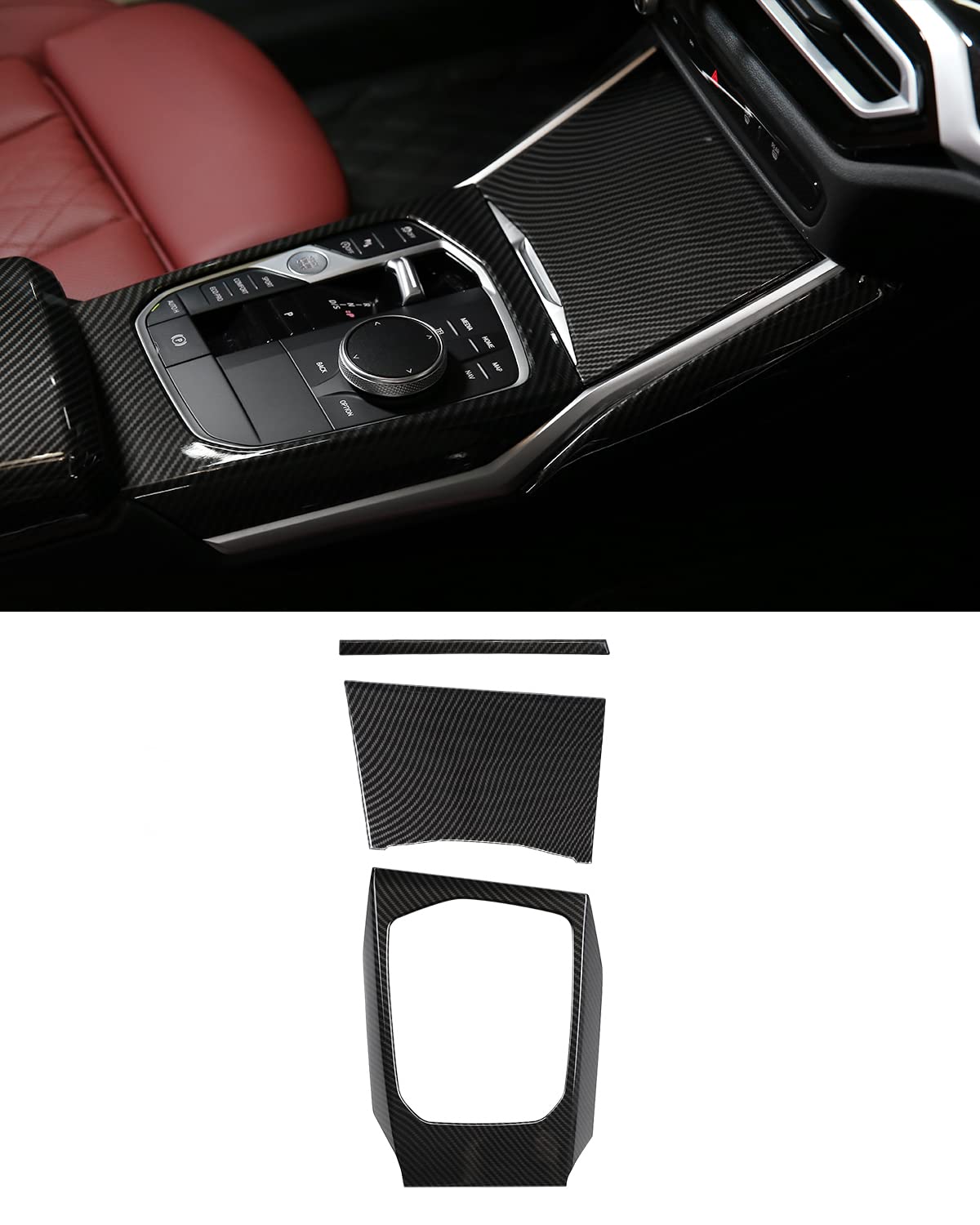 

SHSBSCAR G20 Стиль углеродного волокна Накладка на панель переключения передач центральной консоли для BMW 3 серии G20 G21 G22 G23 G26 320i 325i 330i 420i 425i 430i 440i чёрный