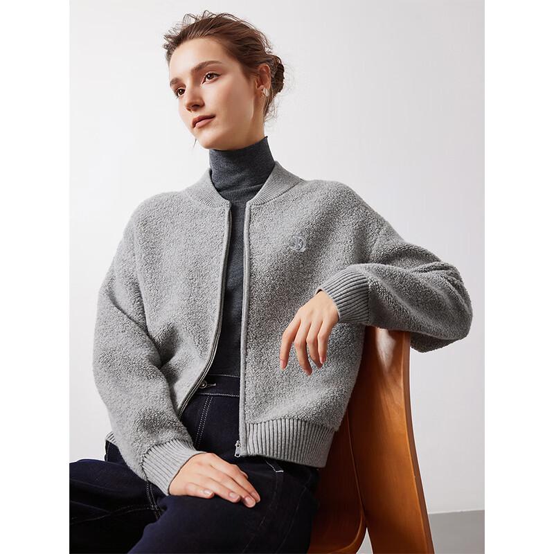 Naveicare Women's Wool Knit Bomber Jacket