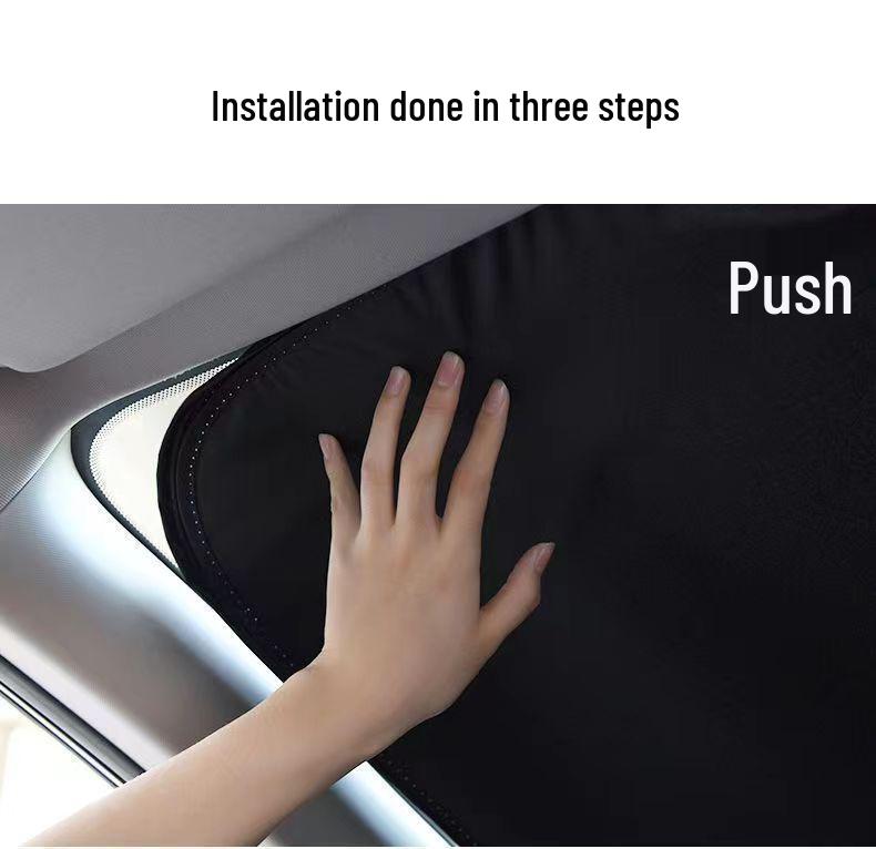 Silver Coated Double Ring Front Windshield Sunshade - Titanium Heat Insulation, Anti-UV, Aluminum Foil Sun Blocker.