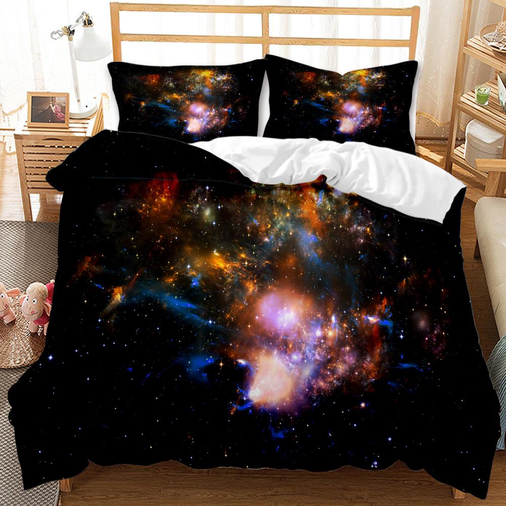 Luxury Duvet Cover and Pillowcase Digital Printing Star/moon/meteor Double Winter Quilt Cover Set Lantern Duvet Cover 1 Person