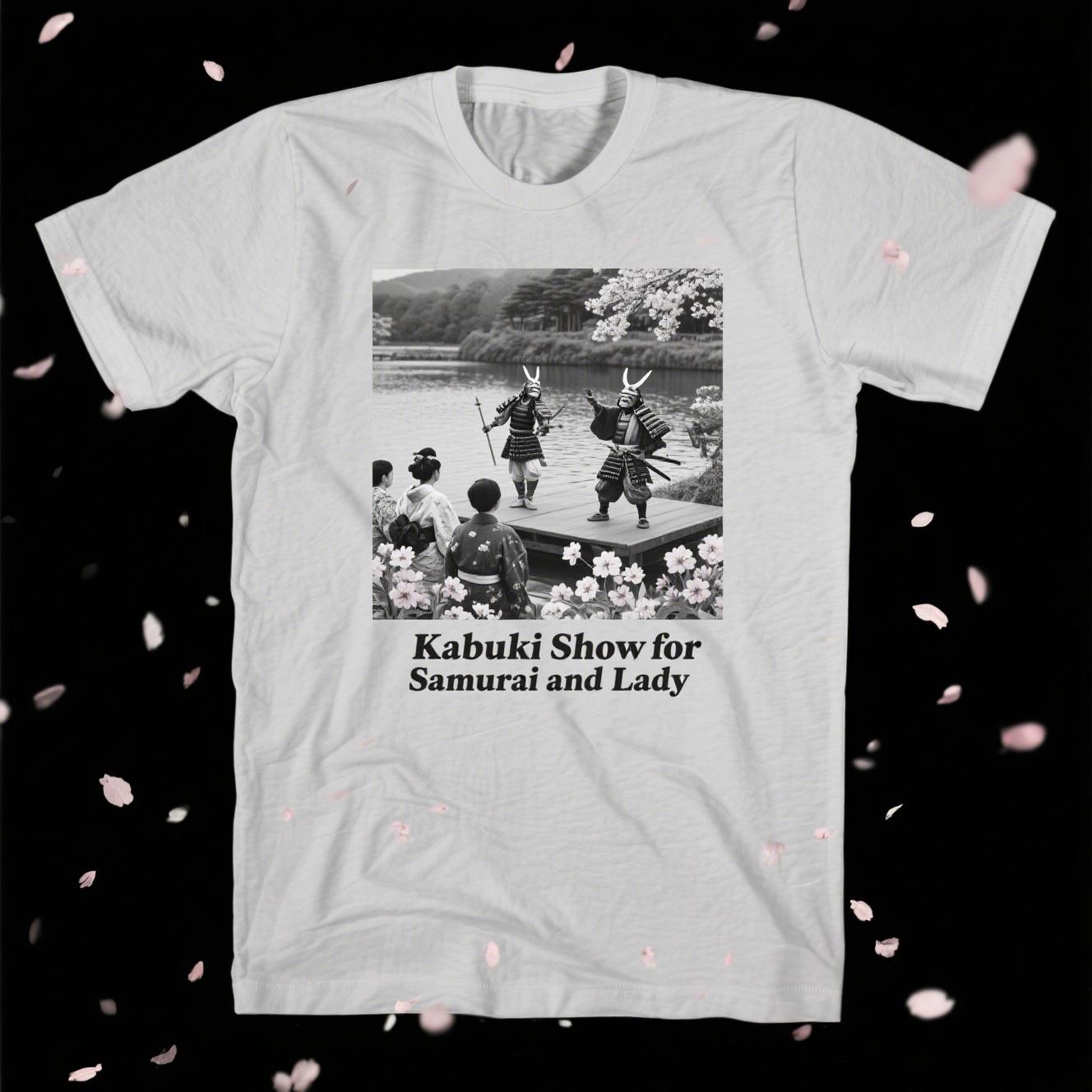 

Japanese Samurai Kabuki Graphic Print Summer Pure Cotton Men s and Women s T-shirt Short-sleeved Trendy Clothing 4XL