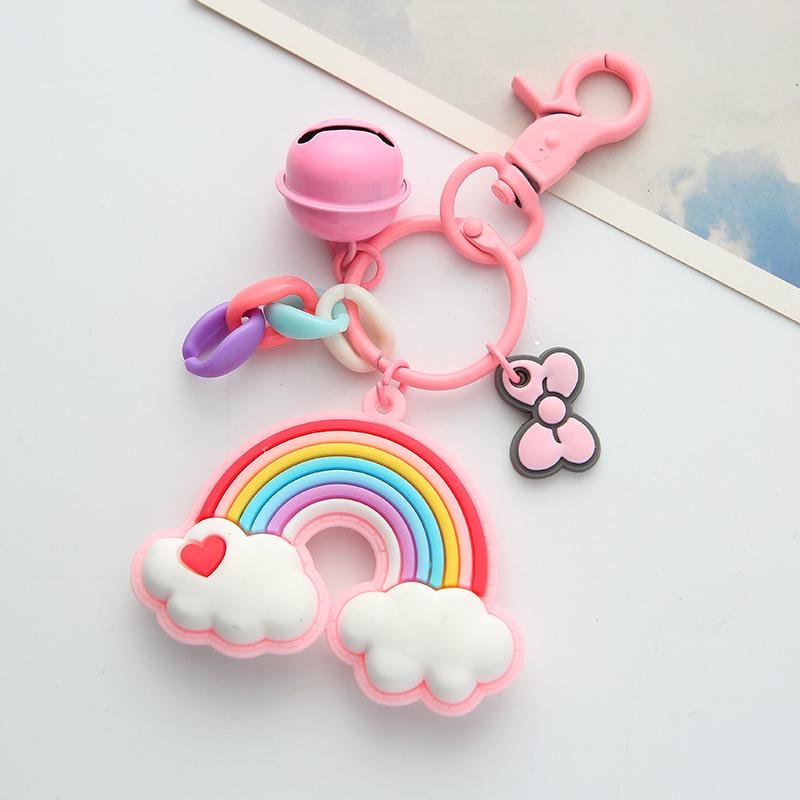 Colorful Heart Rainbow Keychain - Internet Celebrity Style for Couples & Bags