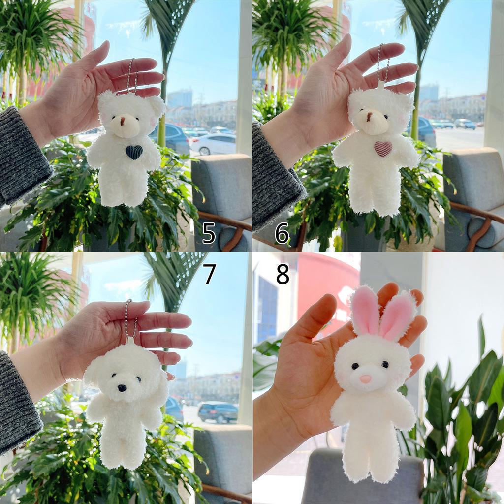 Mini Plush Bear Keychain Hanging Ornament Backpack Handbag Charm for Girls Women