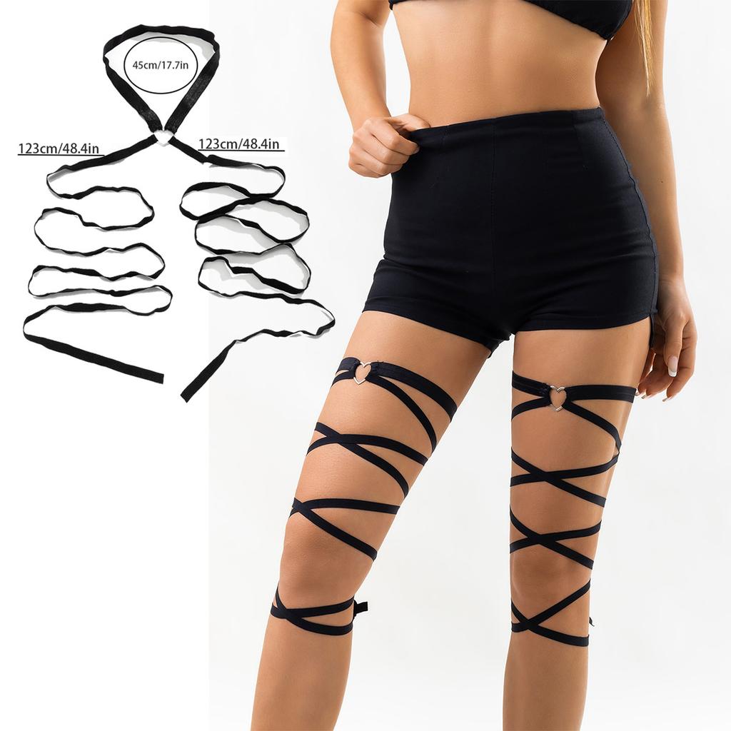 Sweet Cool Cross Love Leg Ring, Gothic Hottie Legchain Stretch Strap Leg Chain