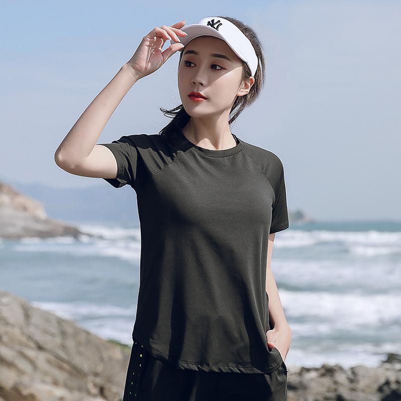 Women's Plus Size Yoga Clothing T-shirt Summer Weight Loss Quick Dry Jersey Gym Running Loose Short Sleeve Tops