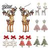 Red Bow Ball Earrings 1 Pair Christmas Deer Snowflake Xmas