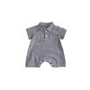 New Boys' Plaid Romper, Newborn Summer Pure Cotton Short-Sleeve Shirt, Baby Onesie, Thin Style