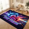 Neon Colorful Theme Crystal Velvet Floor Rug Personalized Custom Name Text Warm Carpet Home Decoration
