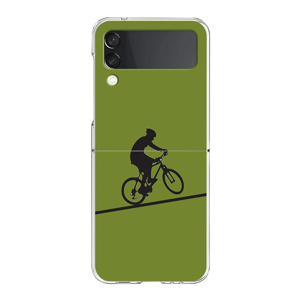 

Mountain Bikes Cycling Clear Phone Case For Samsung Galaxy Z Flip 4 Case Thin High Hard PC Shell on For Galaxy Z Flip 3 5G Cover Galaxy Z Flip 5G