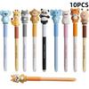 Novel Erasable Cartoon Cap Pen with Stickers: Stationery Set