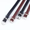 Simple Solid Color Oval Buckle Decoration Women Slim Waist Belt For Daily Use
