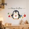 Festive Party Decorations Christmas Cute Penguin Wall Sticker Merry Cartoon Animal Art Decal Holiday Window Glass Stickers Removable Peel And Stick