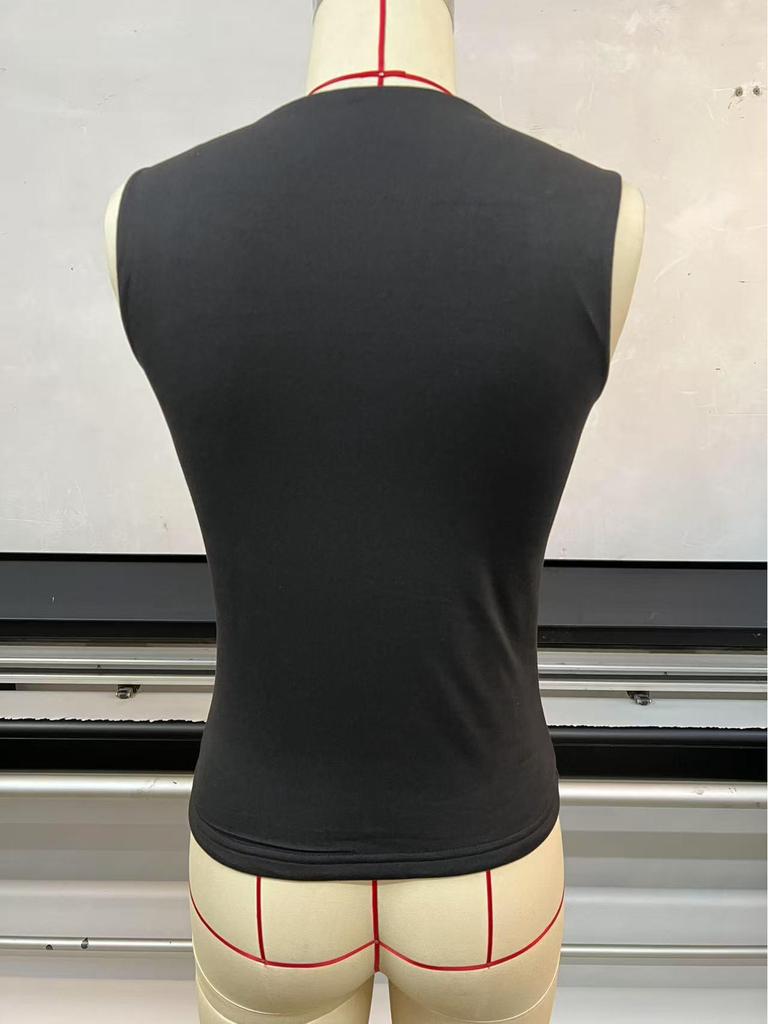 2026 Summer Women's Square Neck Sleeveless Vest T-shirt - Comfortable and Casual Top