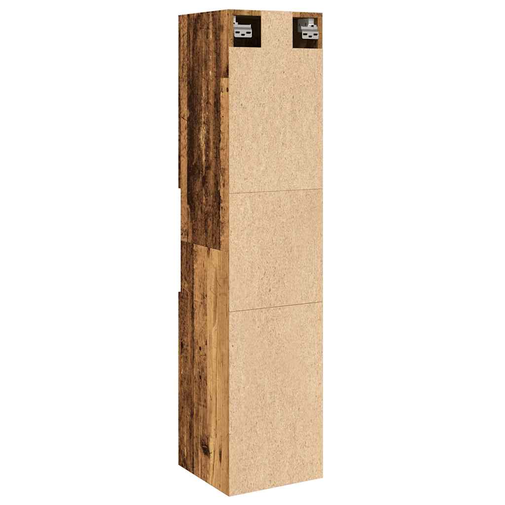 Vidaxl Wall-Mounted Bathroom Cabinet, Old Wood, 30X30X130 Cm