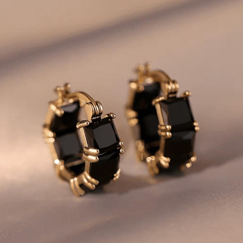 Modische Ohrringe mit schwarzem Kristall-Zirkonium mit einzigartigem Temperament