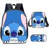 Stitch Cosplay Nylon Rucksack Umhängetaschen Federmäppchen Anzug Anime Kinder Wasserdicht Schultasche Mode Student Jungen