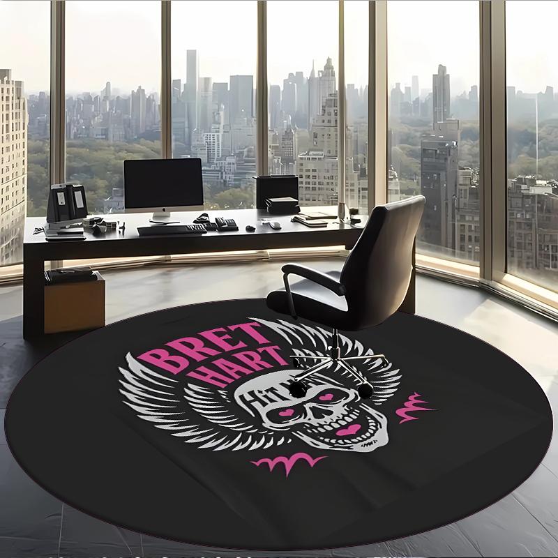 Hitman Bret (1) Round Office Rug Decorative Floor Rug for Office Bedroom Living Room and Home Space