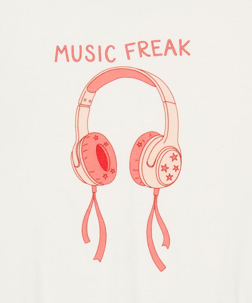 Myujigpeulikeu Retro Line Headphones T-Shirt - White