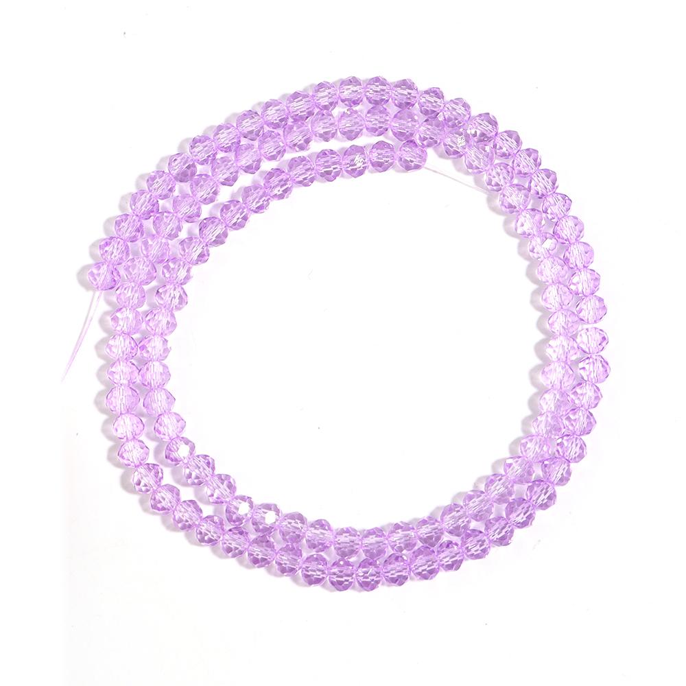 3/4/6/8/10mm Light Purple Faceted Crystal Beads Glass Loose Spacer Beads For Jewelry Making DIY Bracelets Necklace Accessories