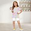 Girls Summer Outfit Short Sleeve Peplum Top with Ruffle Hem and Matching Shorts Set Lightweight Soft Fabric Casual Wear