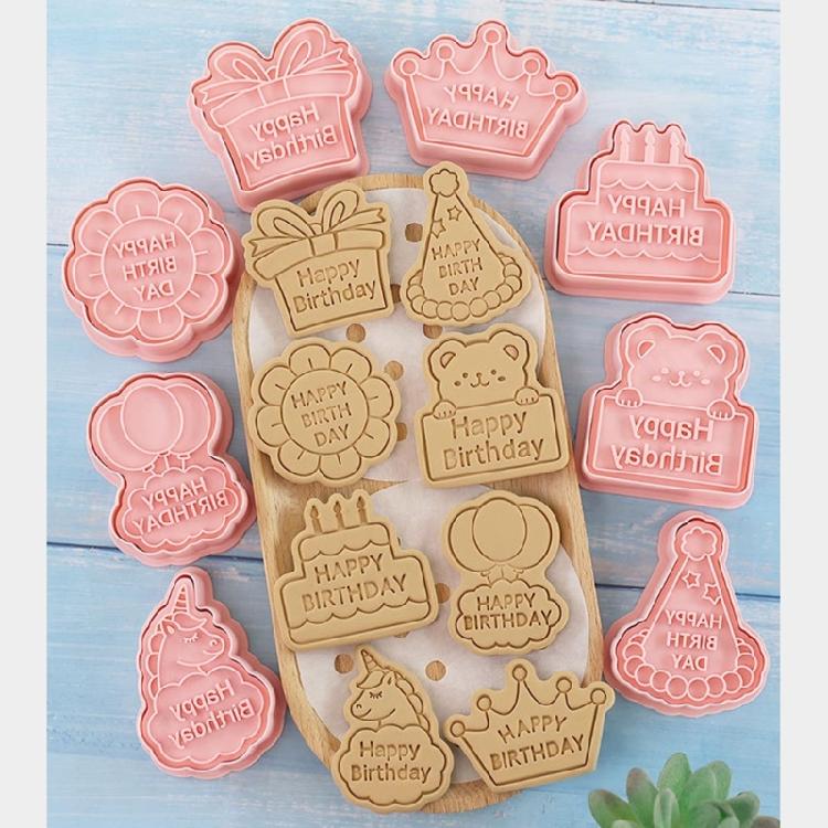 8-częściowe funkcjonalne foremki do ciastek Foremki do ciastek do tworzenia wyjątkowych smakołyków z masy cukrowej na urodziny i specjalne okazje