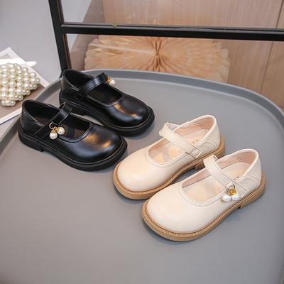 Schüler Lederschuhe Schwarz Matt Kinder Ballerinas Rutschfeste Weiche Sohle 2025 Neue Mode Kinder Ballerinas Runde Zehen Trendy