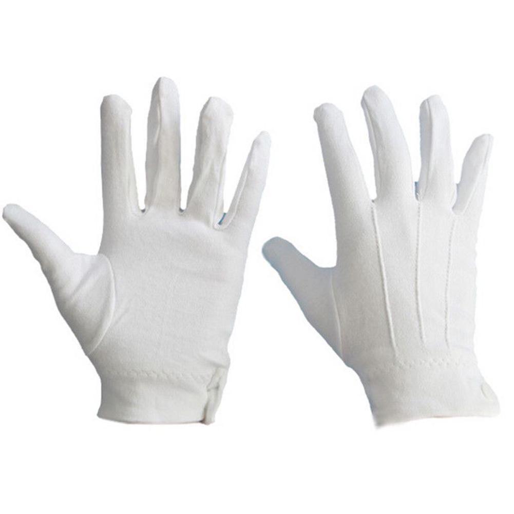 1 Pair Adult White Formal Gloves For Driving Security Performance Men Tuxedo Guard Parade Santa Inspection Dress Costume Prop
