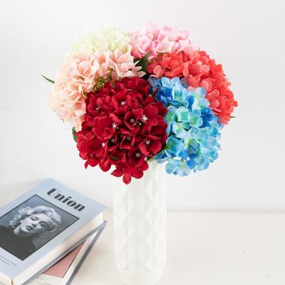 6pcs 47cm Flores Falsas Hortensias Tacto Real Flores de Hortensia Artificial Tallos para Centros de Mesa de Hogar Decoración de Fiesta de Boda