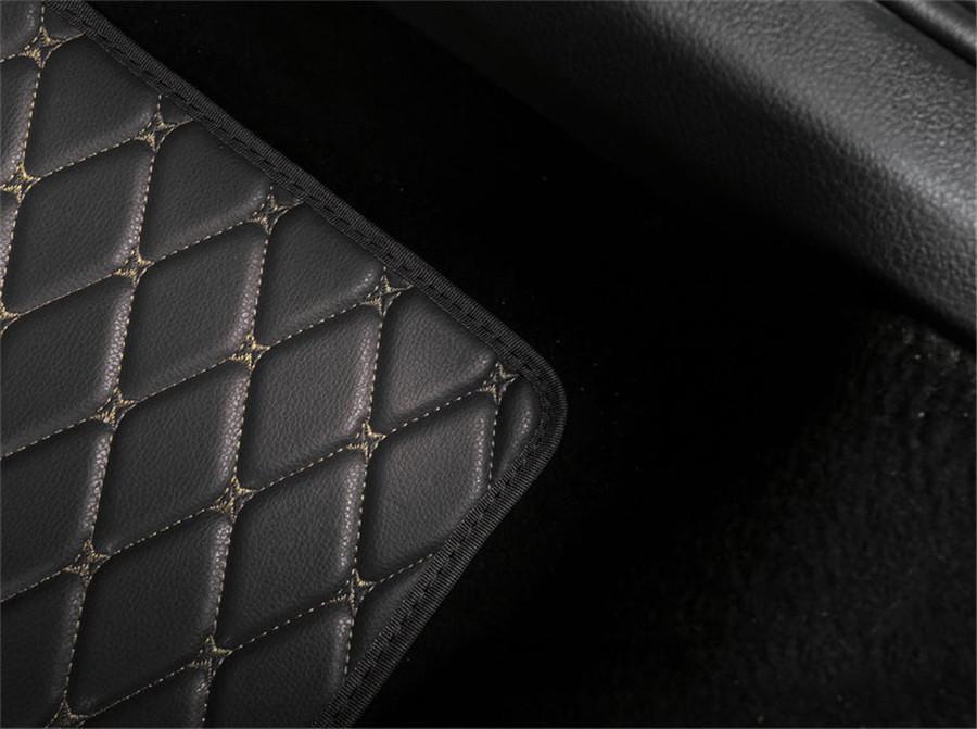4pcs Coffee Color PU Leather Auto Car Floor Mats Front Rear Liner Weather Set