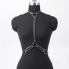 Punk Style Black Leather Body Chest Harness Belt:Adjustable Women's Rave Outfit Bra Top, Gothic Lingerie Accent