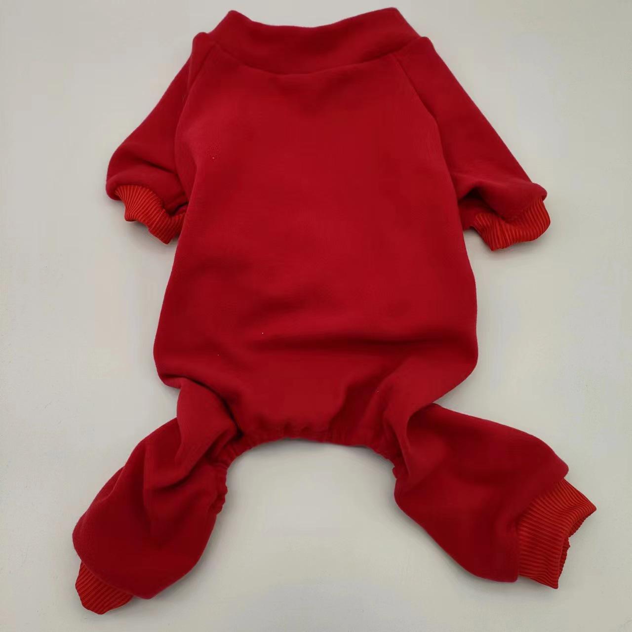 

Уютная осенне-зимняя пижама для маленьких питомцев S (50g) красный