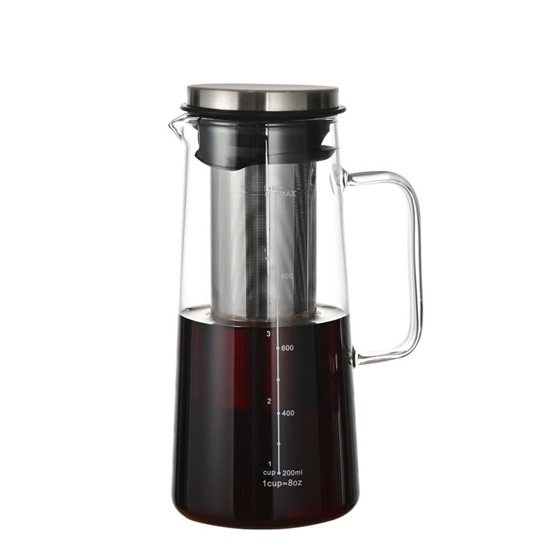 

Large Capacity Cold Brew Coffee Pot Stainless Steel Leak Coffee Filter Pot Household Cold Brew Ice Drop Coffee Sharing Pot