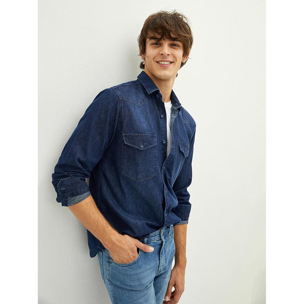 Camicia Jeans Uomo Slim Fit Manica Lunga Indaco W1JC95Z8-309 acquista in  modo economico — spedizione gratuita, recensioni reali con foto — Joom