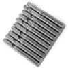 10pcs Single Flute End Mill Cutter CNC Tool Bits 3.175mm Diameter 22mm Cutting Edge Length
