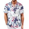 Men's Vintage Button Down Bowling Shirts Short Sleeve Summer Beach Shirt