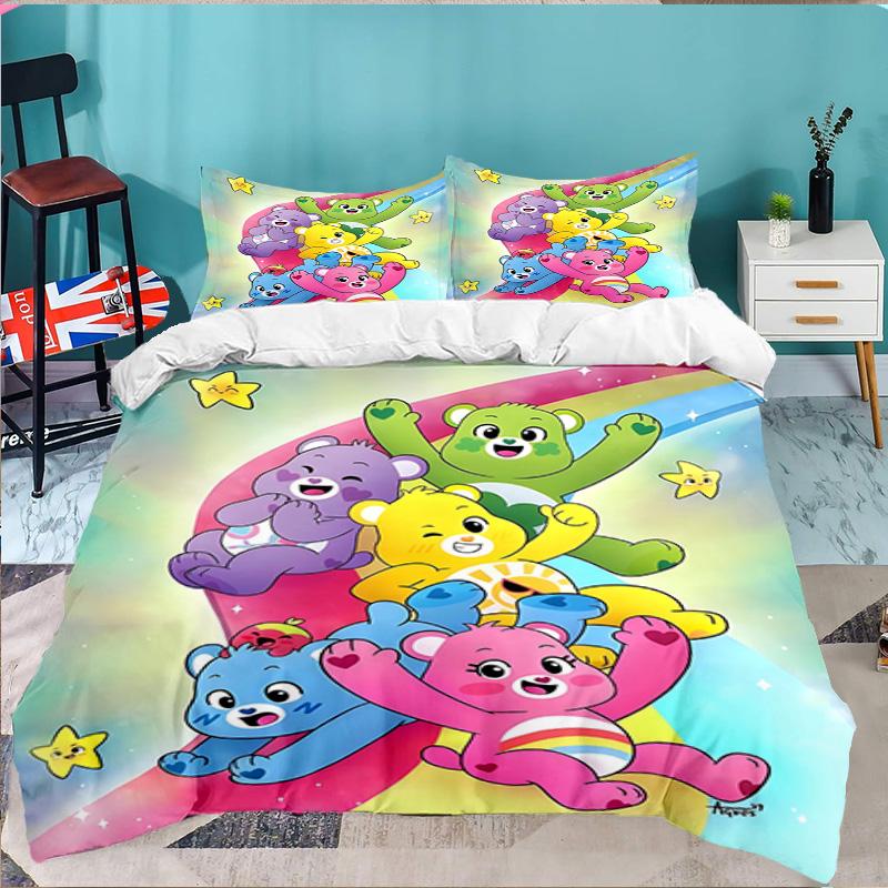 3PCS Love Bears Bedding Set,Including 1pc Duvet Cover And 2pcs Pillowcases Perfect for Bedroom, Dormitory, Large Size Fan Christmas Gift