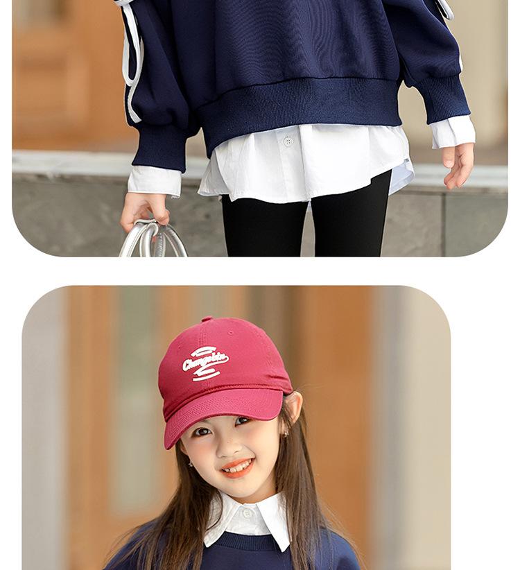 Girls' Trendy Sweatshirt: Spring/Autumn Two-in-One Shirt with Stylish Collar for Kids