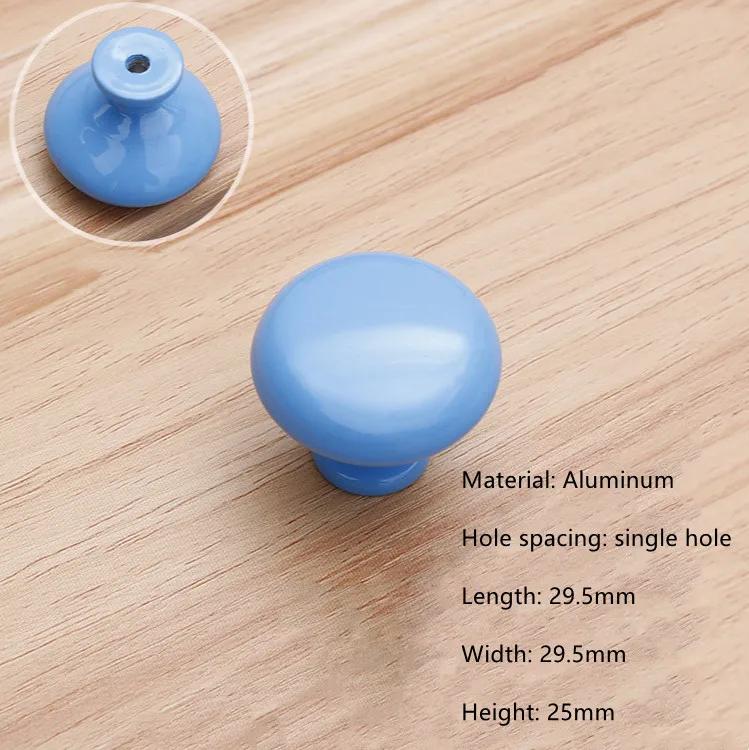 Modern Simple Aluminum Colorful Furniture Handles Children's Room Cabinet Door Handles Drawers Wardrobe Knobs Home Decoration
