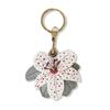 Keychain Pendant Flower Shape Bag Pendant Imitation Leather Access Control Card Holder Protective Cover Car Keychain Hanging Ornament