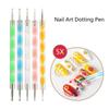 5Pcs 2 Way Nail Paint Pen Crystal Manicure Painting Kit Nail Art Dotting Pen  Girls