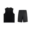 Li Ning Solid Color Versatile Round Neck Pullover Vest Casual Sports Suit Unisex Suit Black YWBV053-2