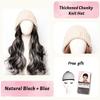 Women's Winter Wig Hat Knitted Hat Long Wave Straight Hair Synthetic Hat Wig